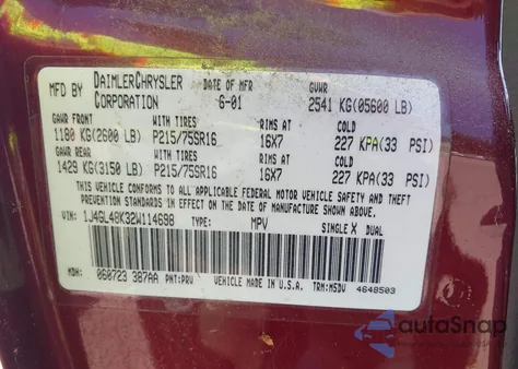 2002 Jeep Liberty Sport from USA, damaged, VIN 1J4GL48K32W114698